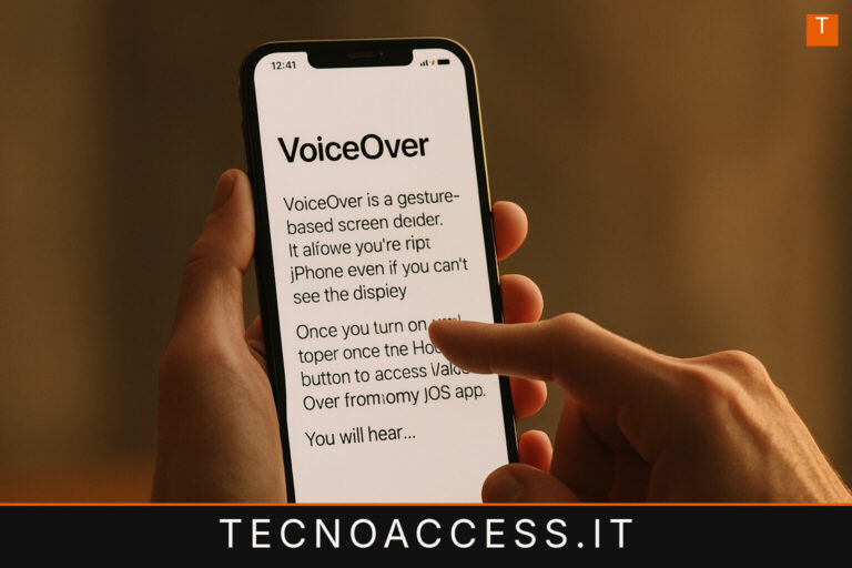 Illustrazione editoriale a tema: Cosa è VoiceOver su iOS