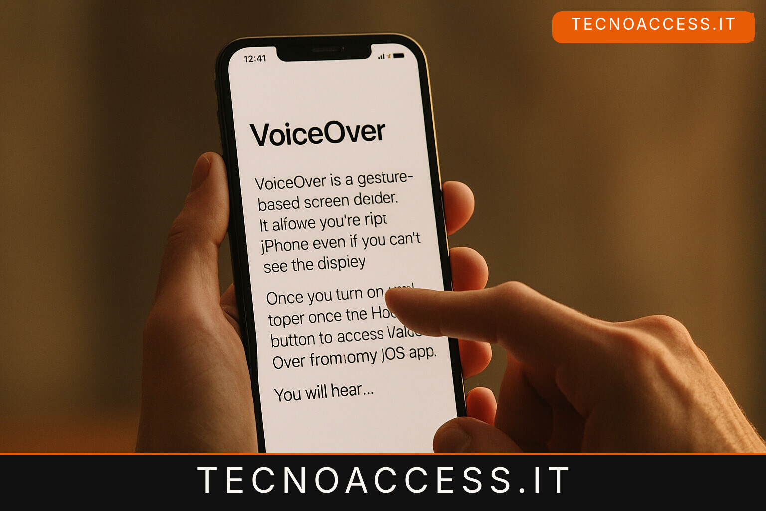 Illustrazione editoriale a tema: Cosa è VoiceOver su iOS