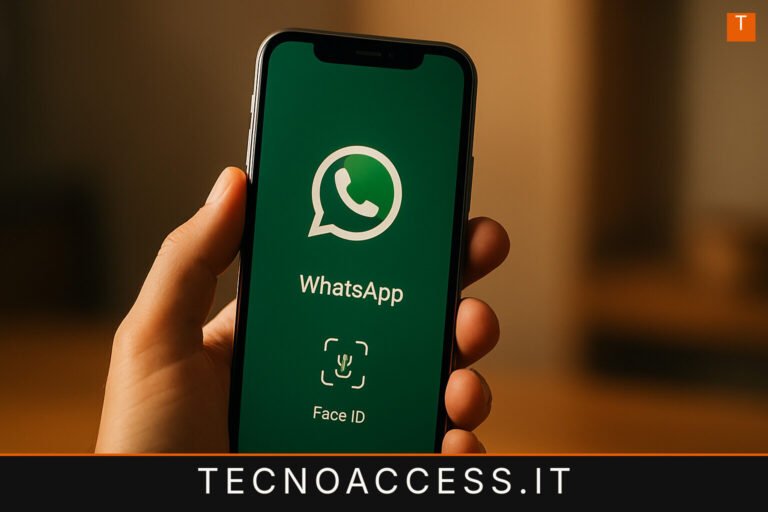 Illustrazione editoriale a tema: Whatsapp si aggiorna e introduce lo sblocco con Touch ID e Face ID