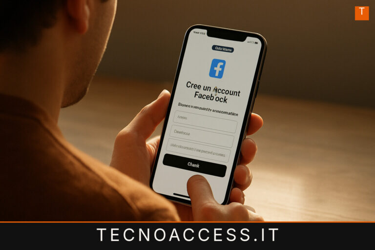 Illustrazione editoriale a tema: Come iscriversi a Facebook utilizzando VoiceOver