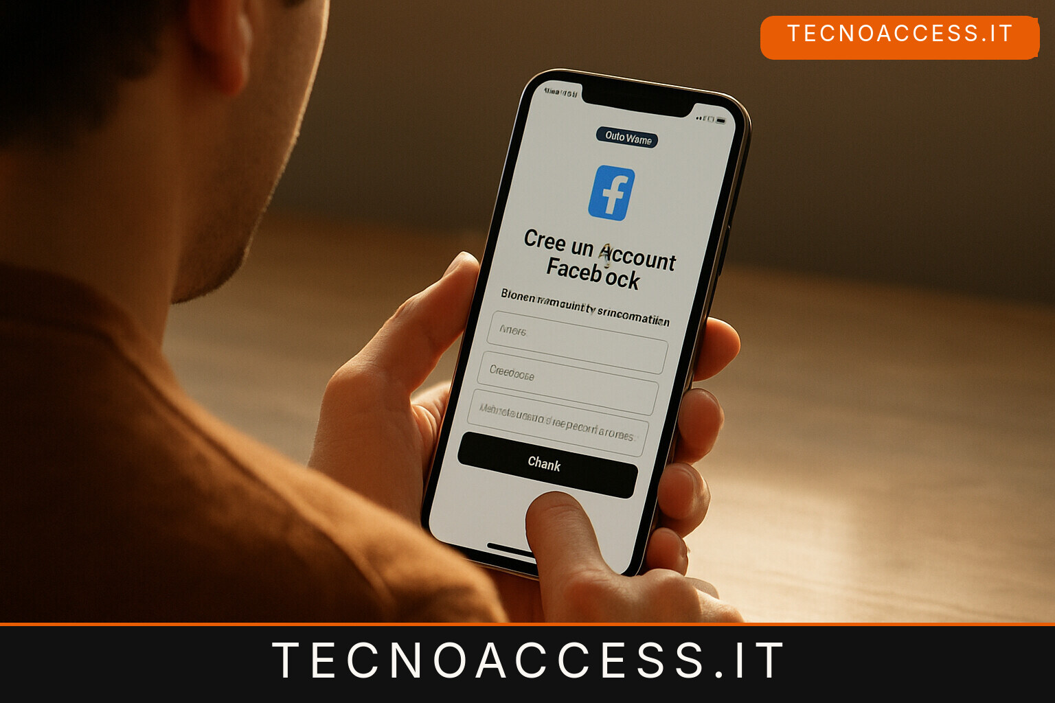 Illustrazione editoriale a tema: Come iscriversi a Facebook utilizzando VoiceOver