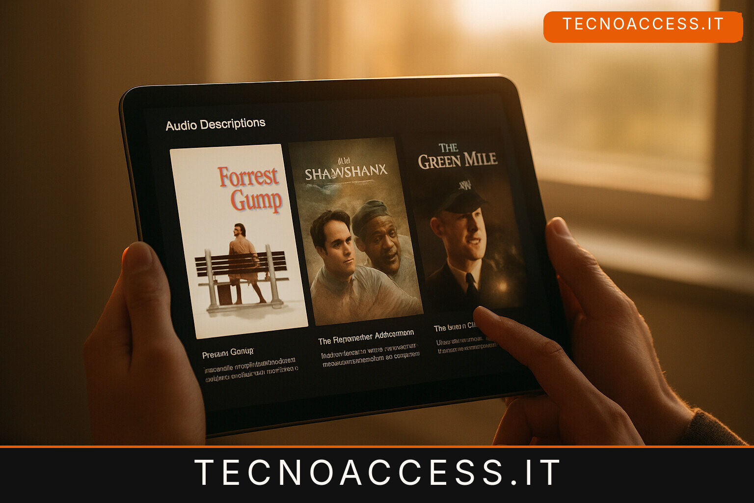 Illustrazione editoriale a tema: I migliori film con audiodescrizione su netflix