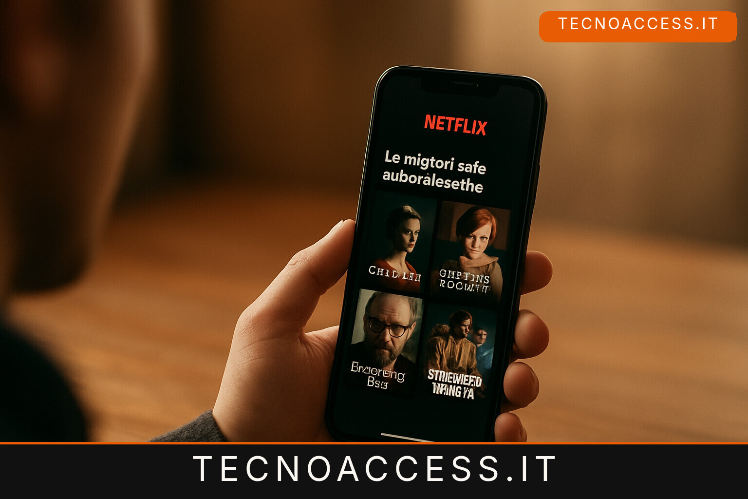 Illustrazione editoriale a tema: Le migliori serie su Netflix con audio-descrizione