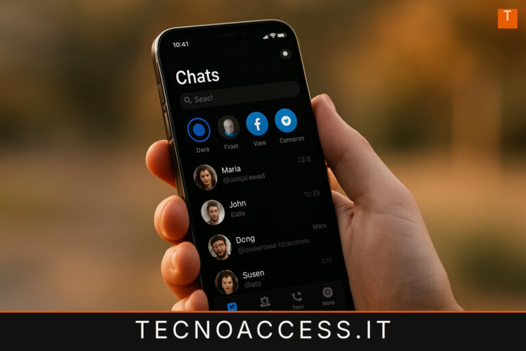 Illustrazione editoriale a tema: Messenger si aggiorna: Darkmode e altre novità