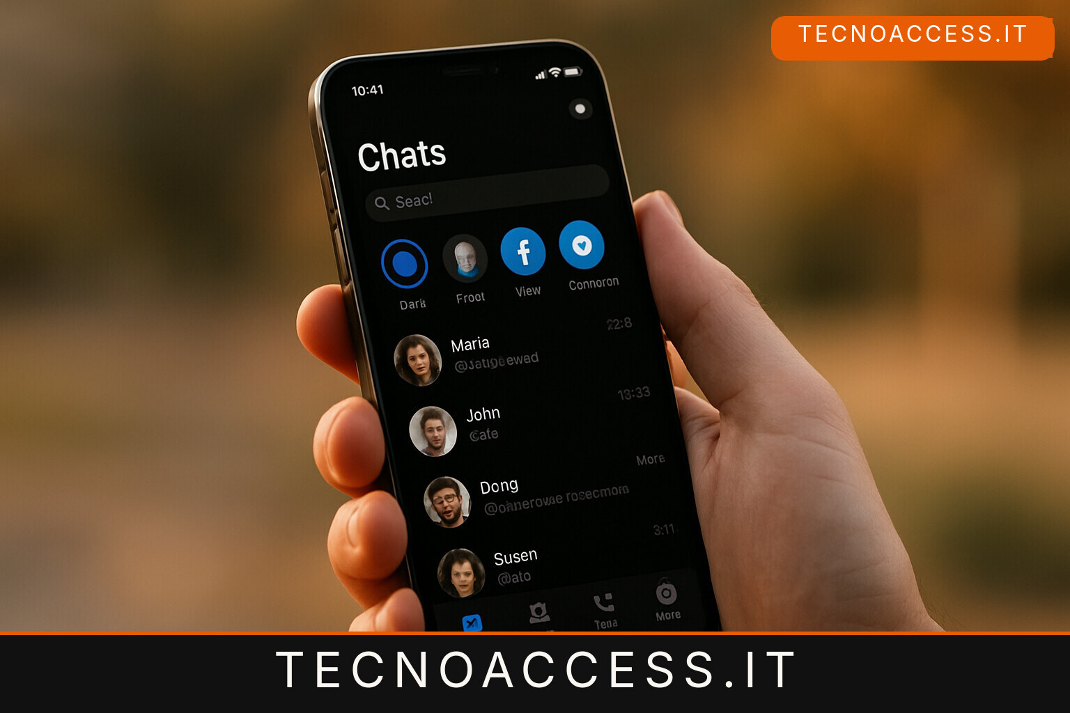 Illustrazione editoriale a tema: Messenger si aggiorna: Darkmode e altre novità