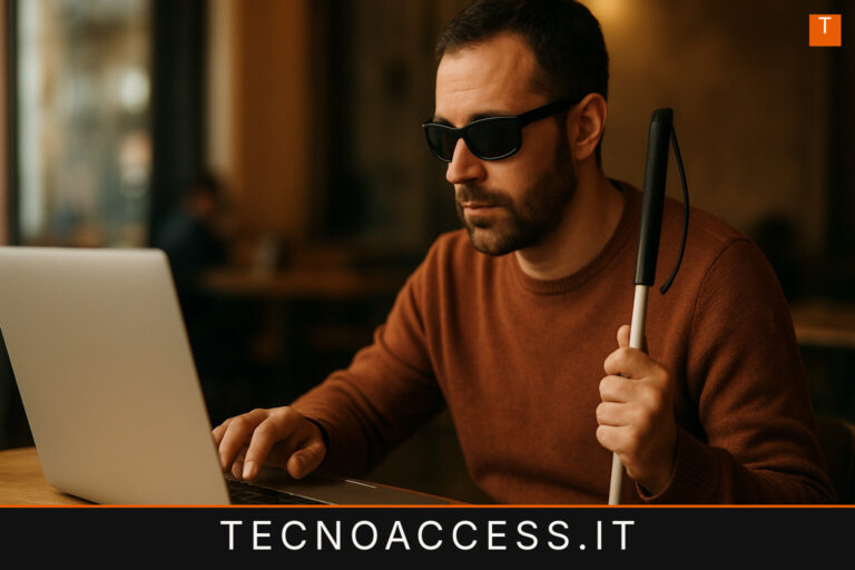 Illustrazione editoriale a tema: Discriminazioni sul web: Ma se non ci vedi come fai a scrivere?