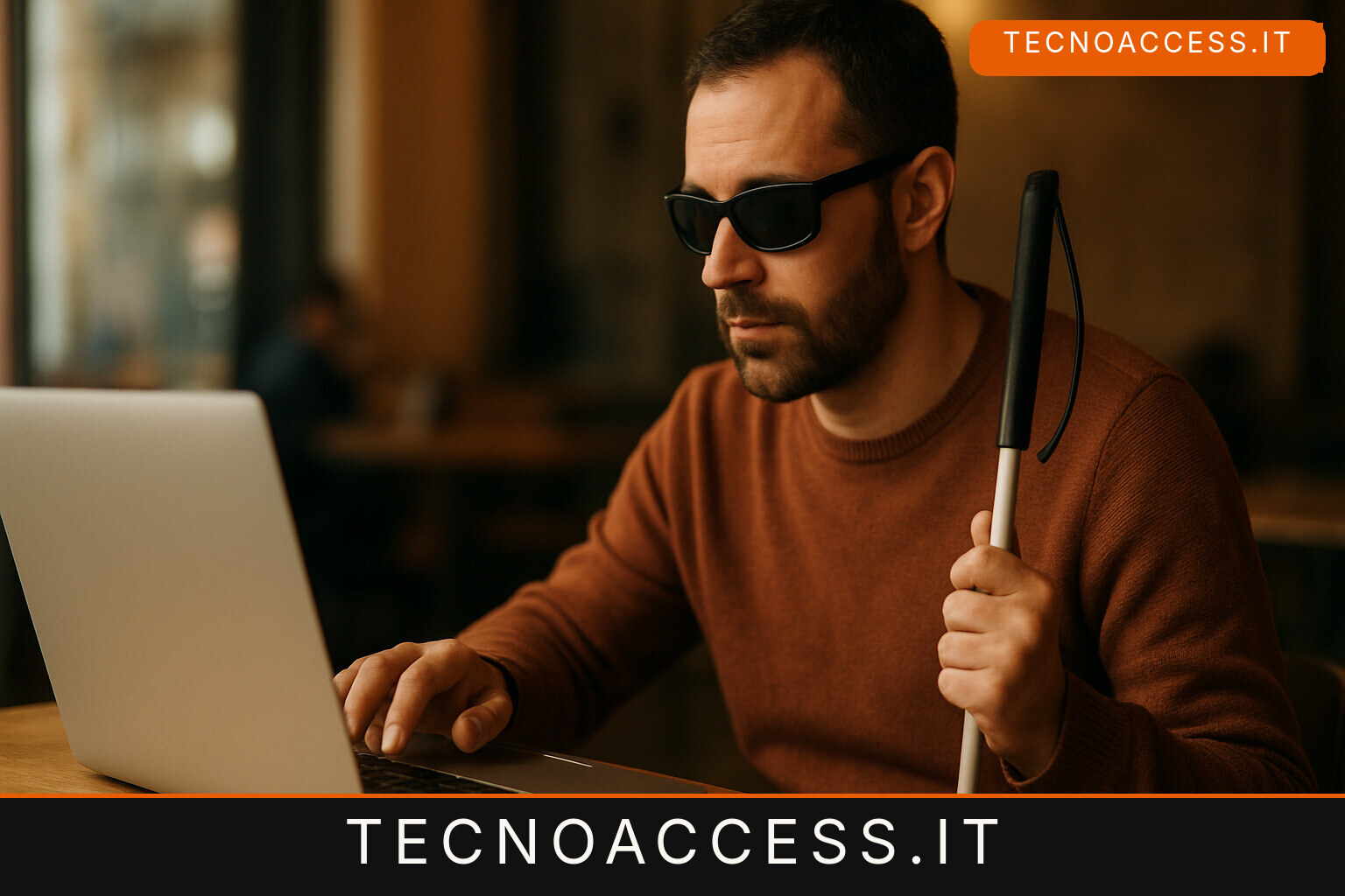 Illustrazione editoriale a tema: Discriminazioni sul web: Ma se non ci vedi come fai a scrivere?