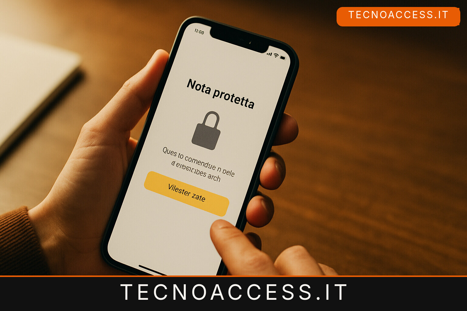 Illustrazione editoriale a tema: Con iOS 16 proteggere le note sarà ancora più semplice