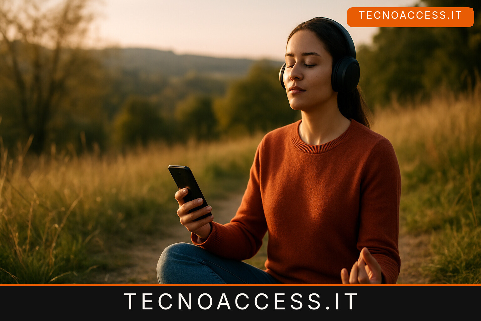 Illustrazione editoriale a tema: Ritrovare il benessere con Meditopia: l’app per la meditazione accessibile a tutti
