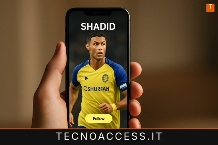 Illustrazione editoriale a tema: L’accessibilità di Shahid, l’unica app per seguire Cristiano Ronaldo nella sua esperienza all’Al-Nasr