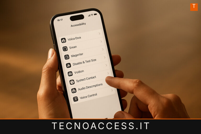 Illustrazione editoriale a tema: Nuovissime funzioni di accessibilità su iOS 17 e iPad os
