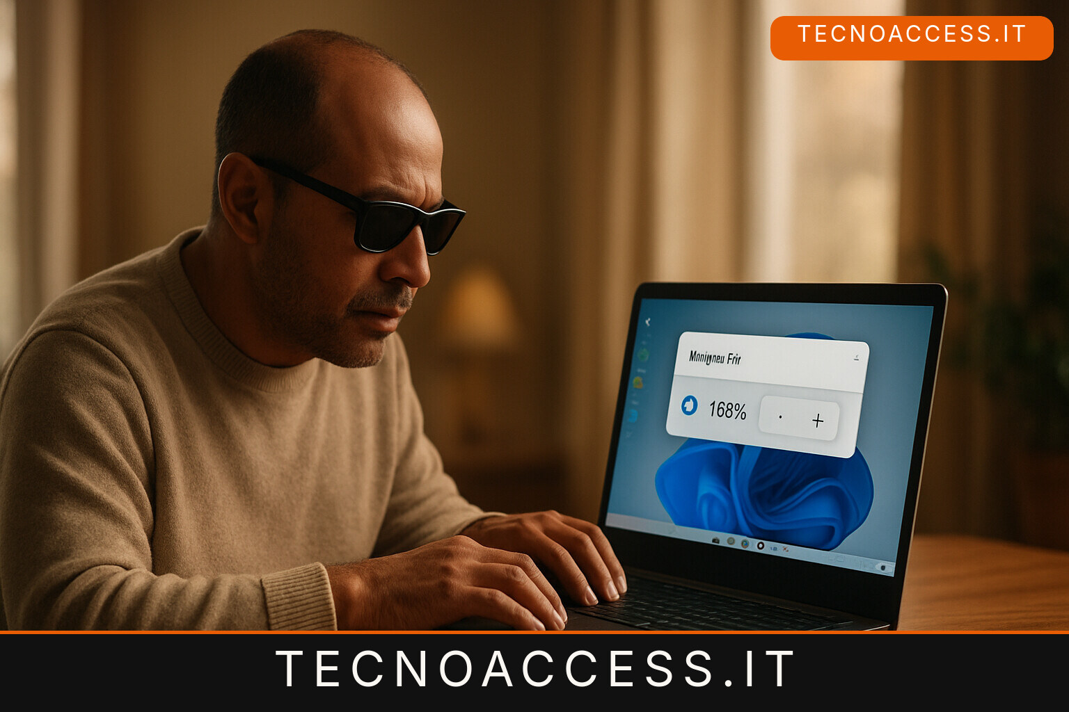 Illustrazione editoriale a tema: Windows 11, la Lente parla meglio con lo screen reader
