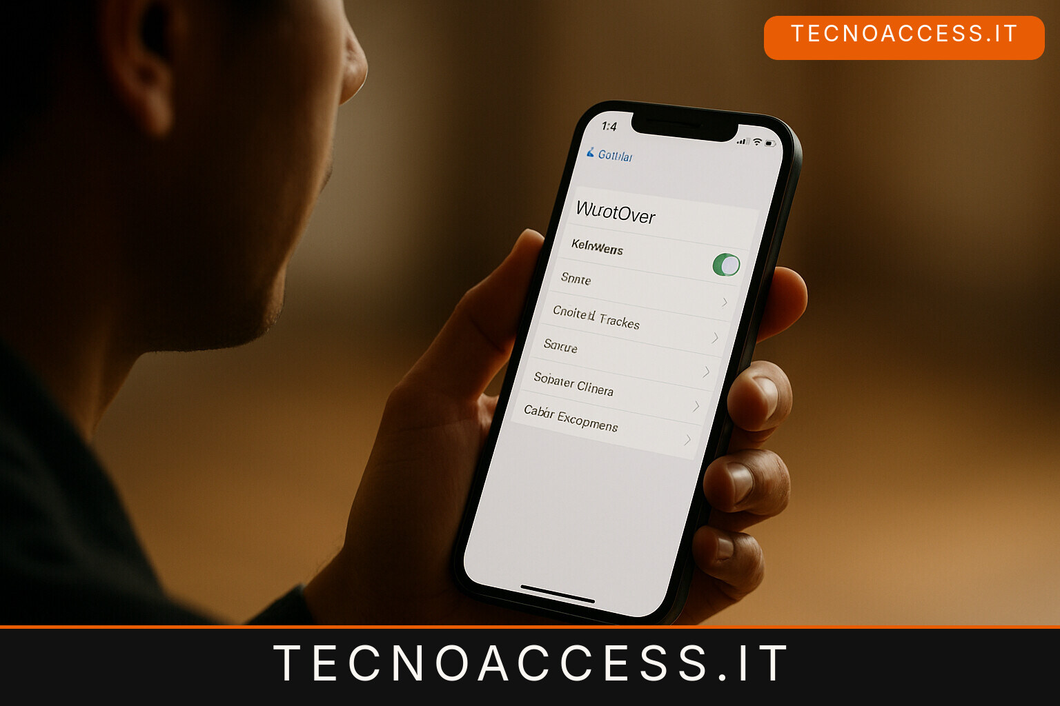 Illustrazione editoriale a tema: iOS 27 beta 2 per chi usa VoiceOver, cosa funziona e cosa è ancora rotto