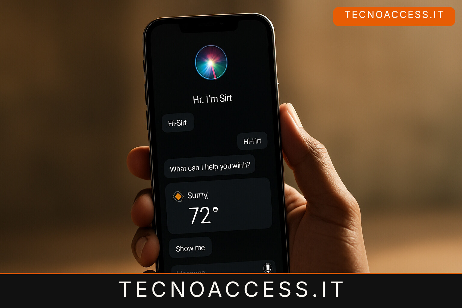 Illustrazione editoriale a tema: Siri diventerà un’app a sé. Cosa cambia per chi usa VoiceOver
