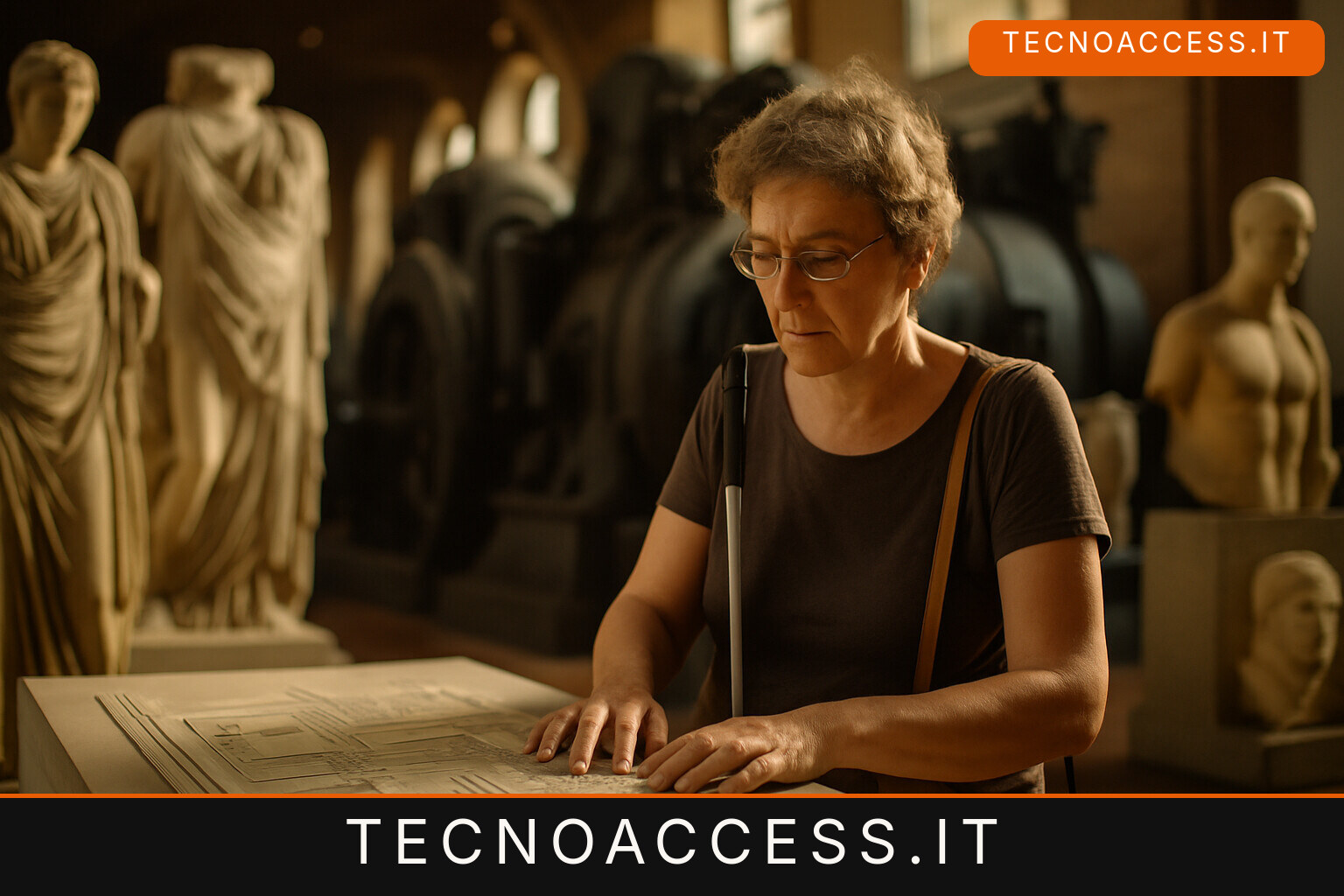 Illustrazione editoriale a tema: Alla Centrale Montemartini di Roma il museo si esplora al tatto: lavori conclusi