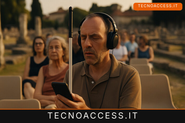 Illustrazione editoriale a tema: Aquileia Film Festival, i documentari archeologici si ascoltano con l’audiodescrizione