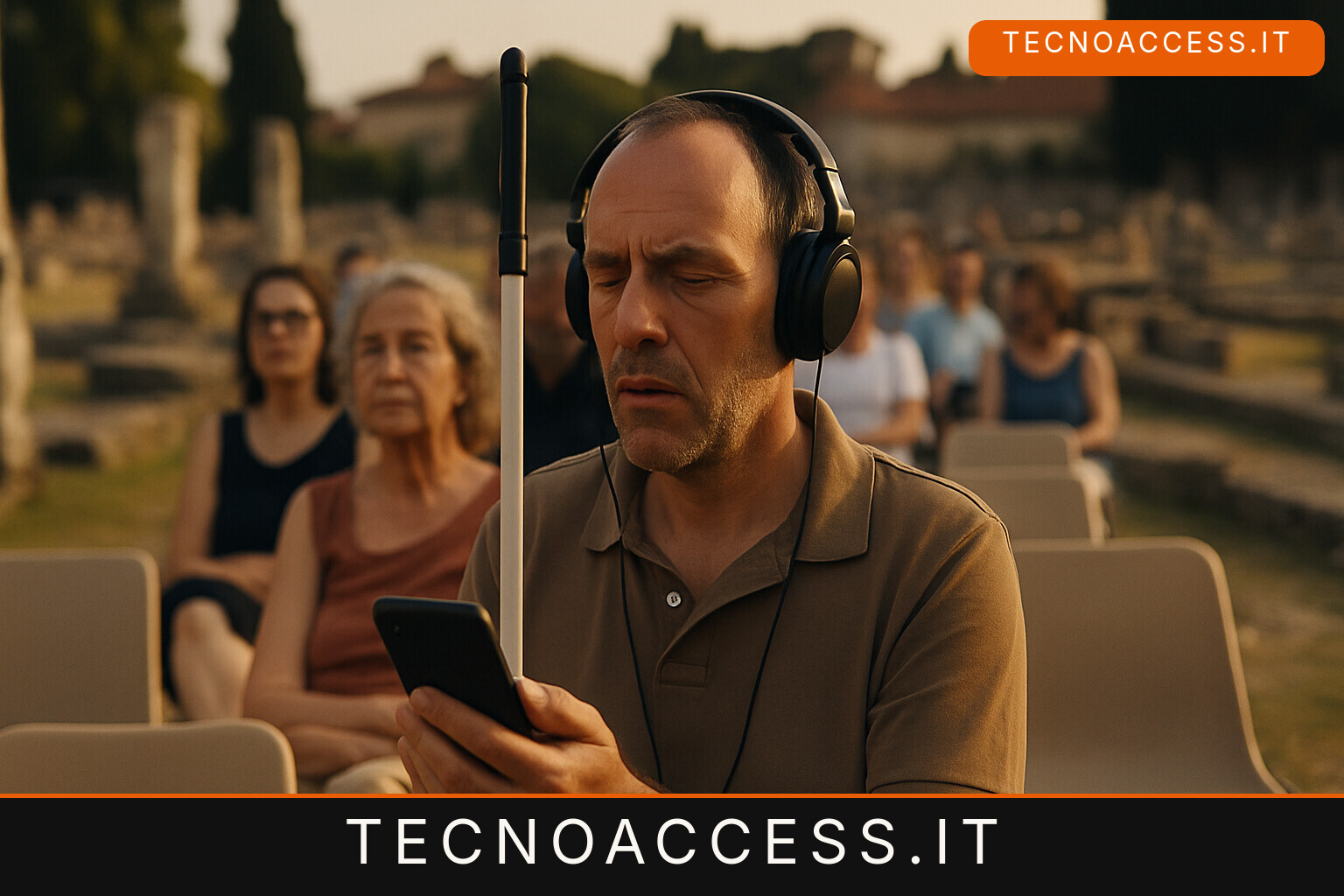 Illustrazione editoriale a tema: Aquileia Film Festival, i documentari archeologici si ascoltano con l’audiodescrizione