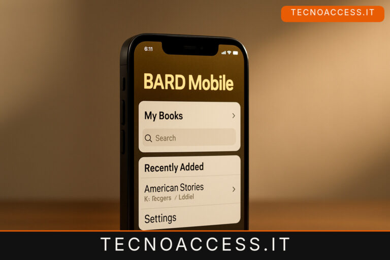 Illustrazione editoriale a tema: BARD Mobile si aggiorna: la biblioteca americana per ciechi è pronta per iOS 26