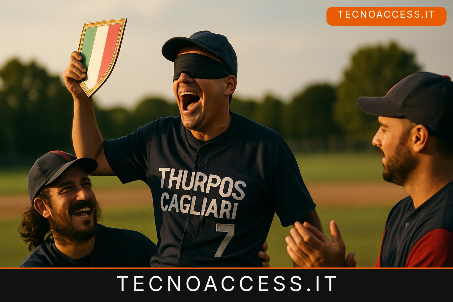 Illustrazione editoriale a tema: Baseball per ciechi, il primo scudetto sardo è dei Thurpos Cagliari