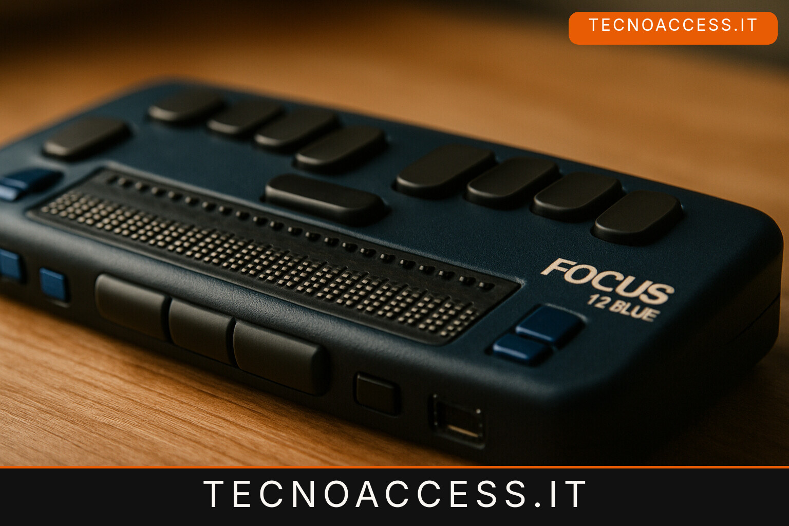Illustrazione editoriale a tema: Focus 40 Blue, Vispero presenta la sesta generazione del display braille di JAWS