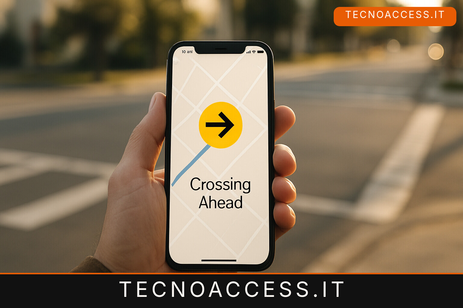 Illustrazione editoriale a tema: Intersector, l’app iPhone che annuncia l’incrocio e avvisa se si sta deviando
