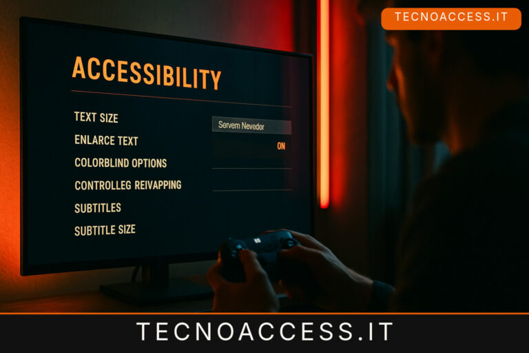 Illustrazione editoriale a tema: Milestone pubblica le schede di accessibilità dei suoi giochi, ma sui ciechi resta vaga