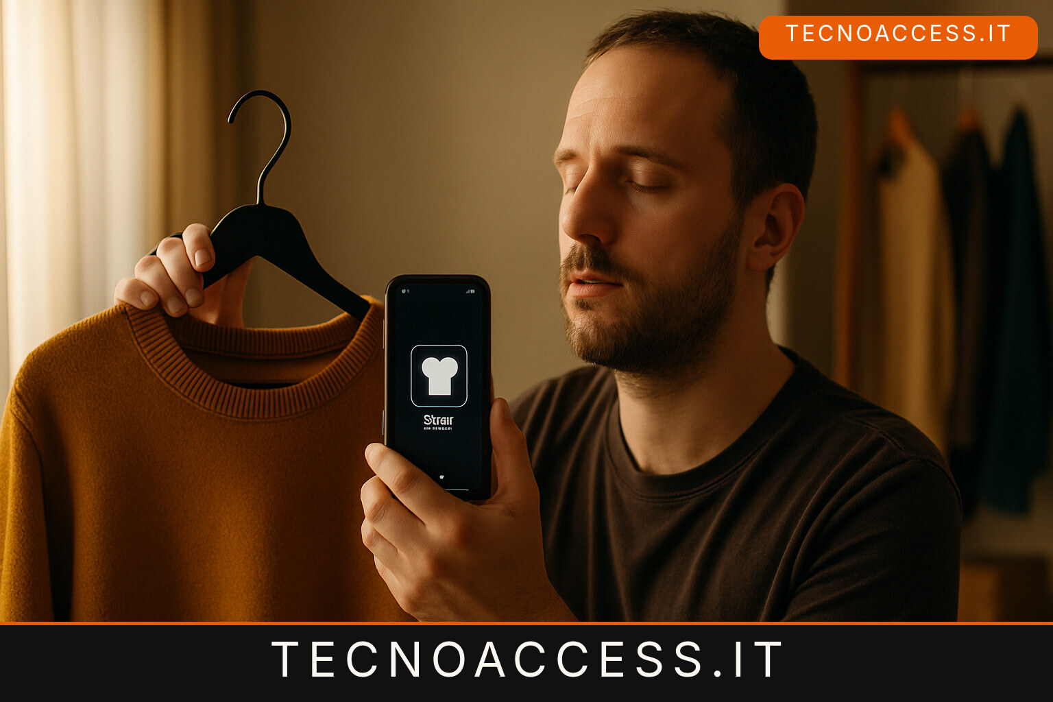 Illustrazione editoriale a tema: TagFit, l’app disegnata da uno sviluppatore cieco per riconoscere oggetti e vestiti
