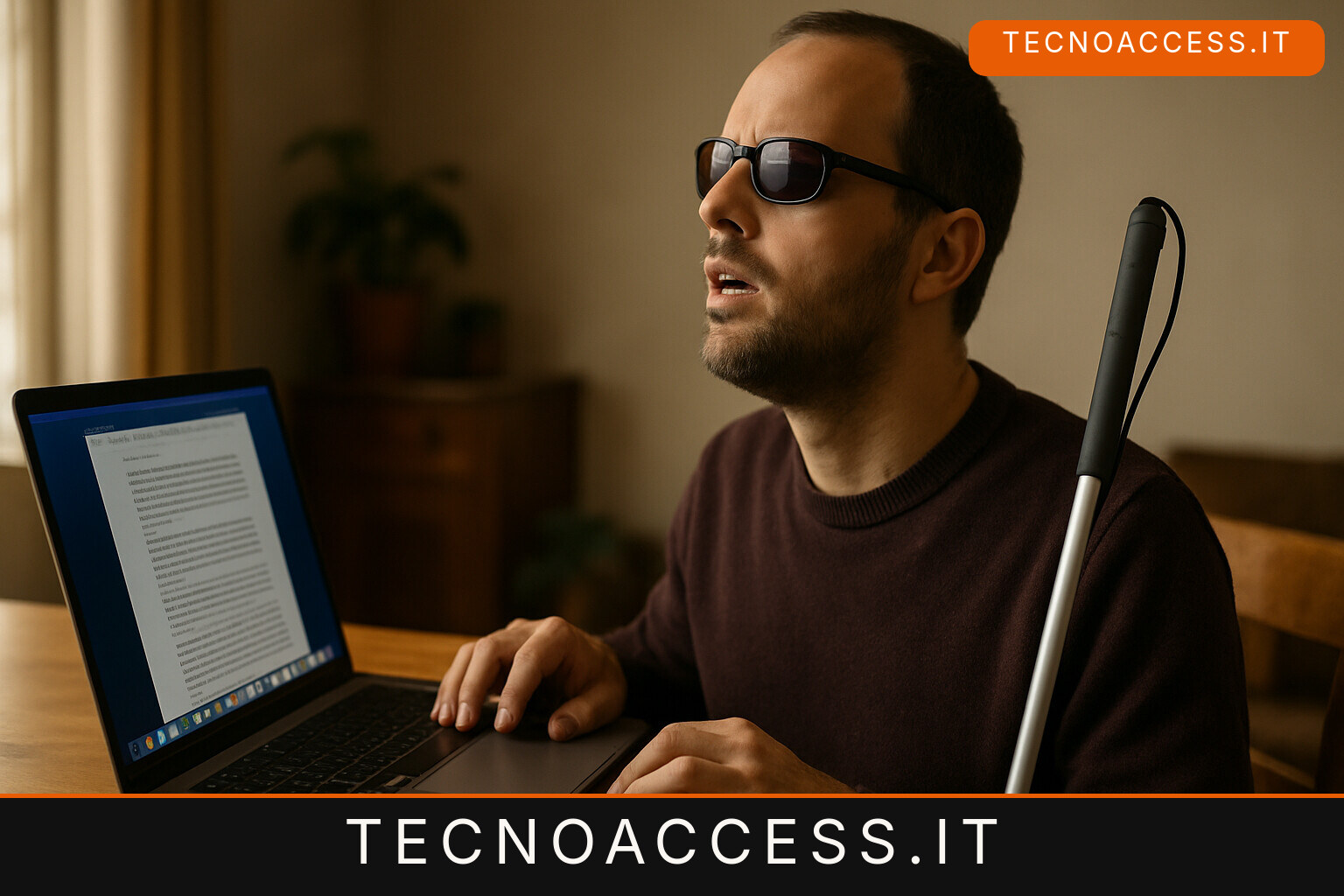 Illustrazione editoriale a tema: aScan legge i documenti ad alta voce sul Mac, e l’AI resta tutta sul computer