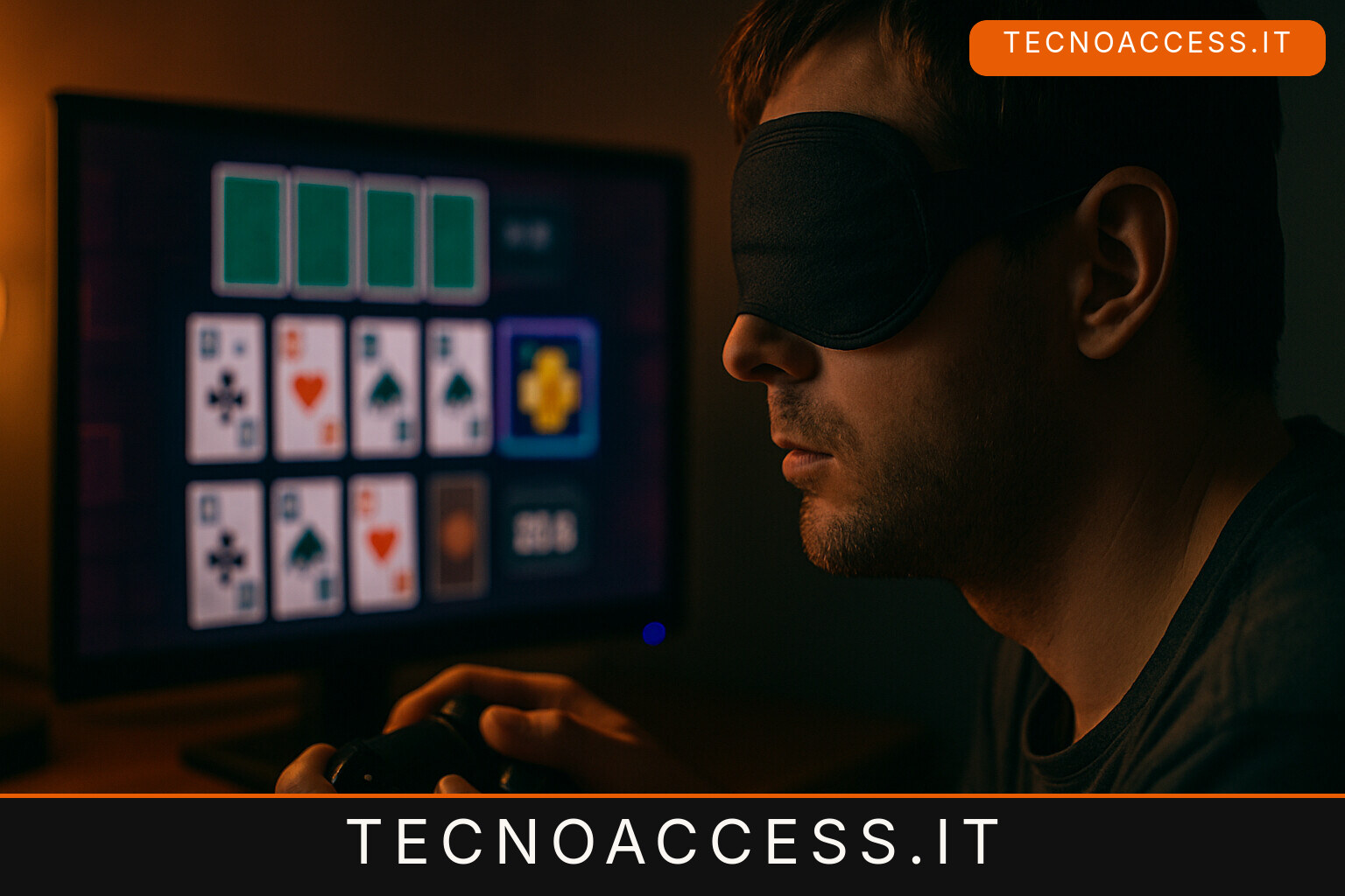 Illustrazione editoriale a tema: Balatro si gioca alla cieca: la mod Blindfold porta lo screen reader nel roguelike di poker