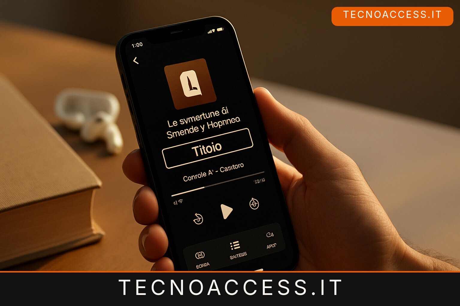 Illustrazione editoriale a tema: BookCraft Audio, l’app iPhone che legge gli audiolibri DAISY con VoiceOver