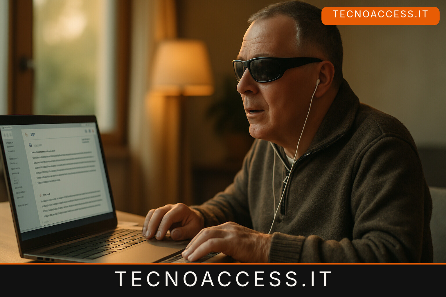 Illustrazione editoriale a tema: Dolphin GuideConnect porta l’AI nella posta: assistente alla scrittura e alla lettura per chi non vede