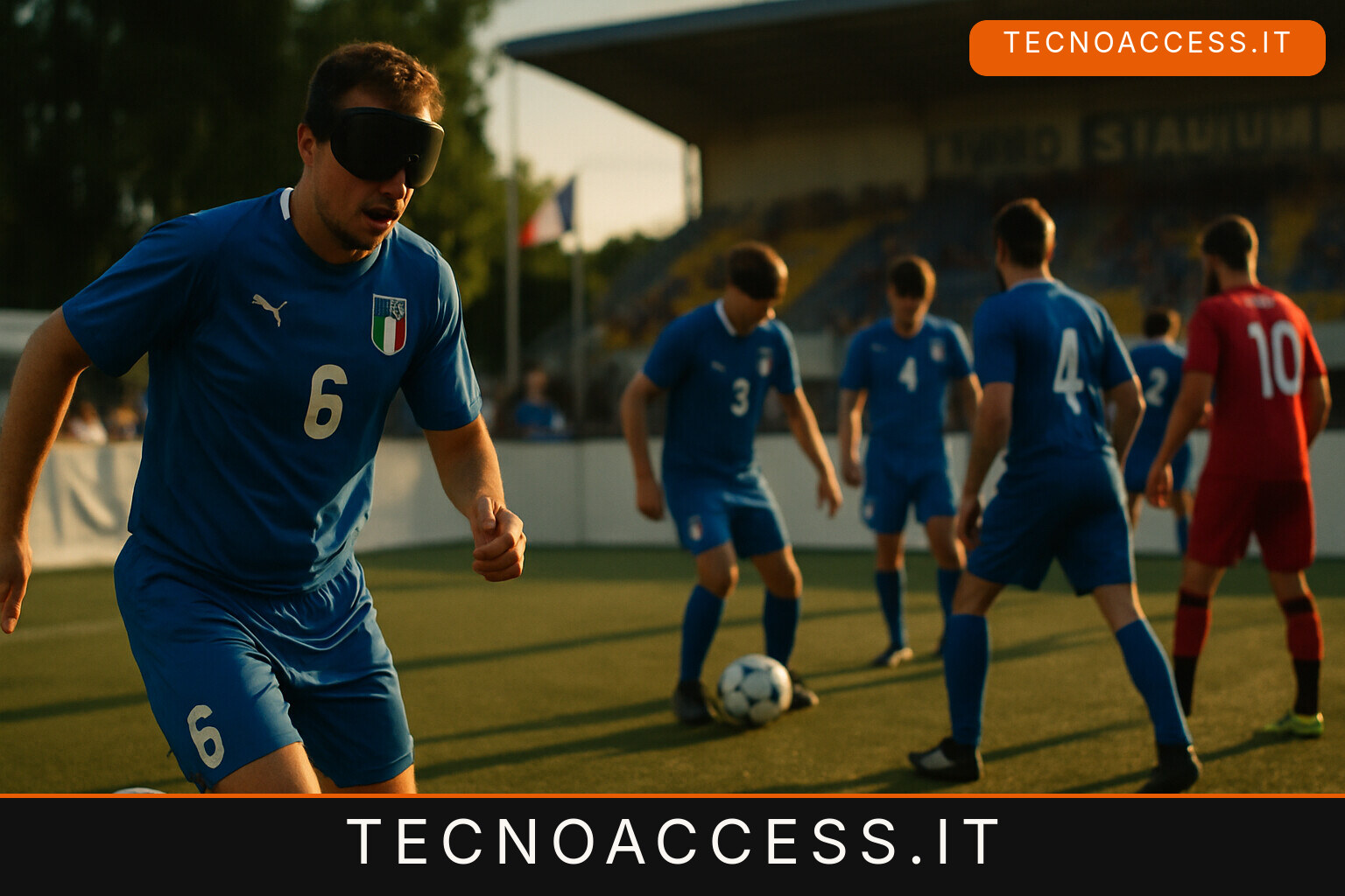 Illustrazione editoriale a tema: Europei di calcio a 5 per non vedenti, domani l’Italia gioca per il bronzo contro la Turchia