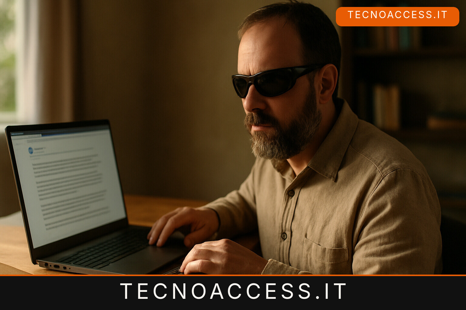Illustrazione editoriale a tema: HomerView affianca JAWS e NVDA nel browser: test di accessibilità, ebook e articoli ripuliti