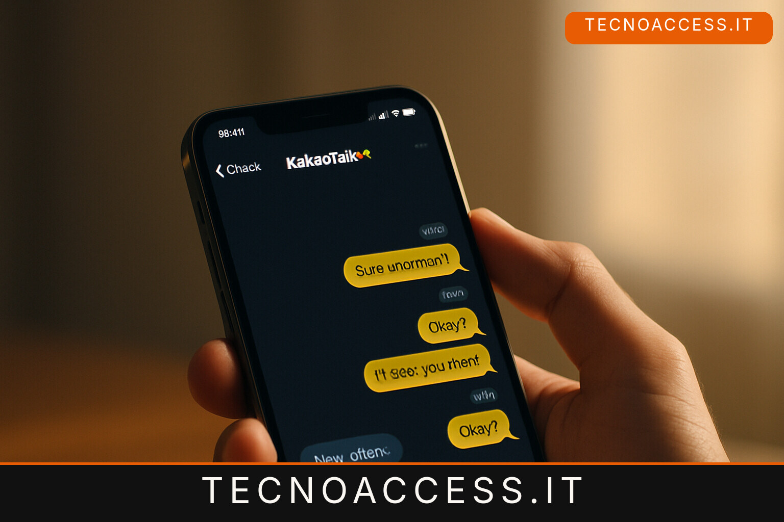 Illustrazione editoriale a tema: In Corea il lettore di messaggi di KakaoTalk è rimasto fuori uso tre giorni sugli iPhone