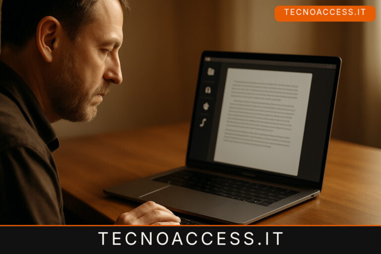 Illustrazione editoriale a tema: Lunaver, l’app Mac che scrive libri e li esporta in braille e audio: la firma un autore che sta perdendo la vista