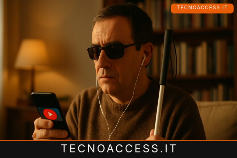 Illustrazione editoriale a tema: PiccyBot descrive anche i video di YouTube: la 3.10 li legge ad alta voce