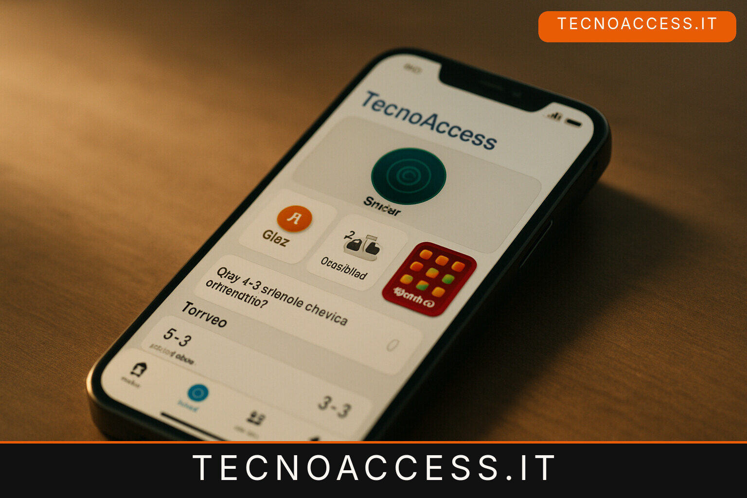 Illustrazione editoriale a tema: TecnoAccess 1.4.1 è su App Store: Sonar al centro e tornei che riprendono da dove eri