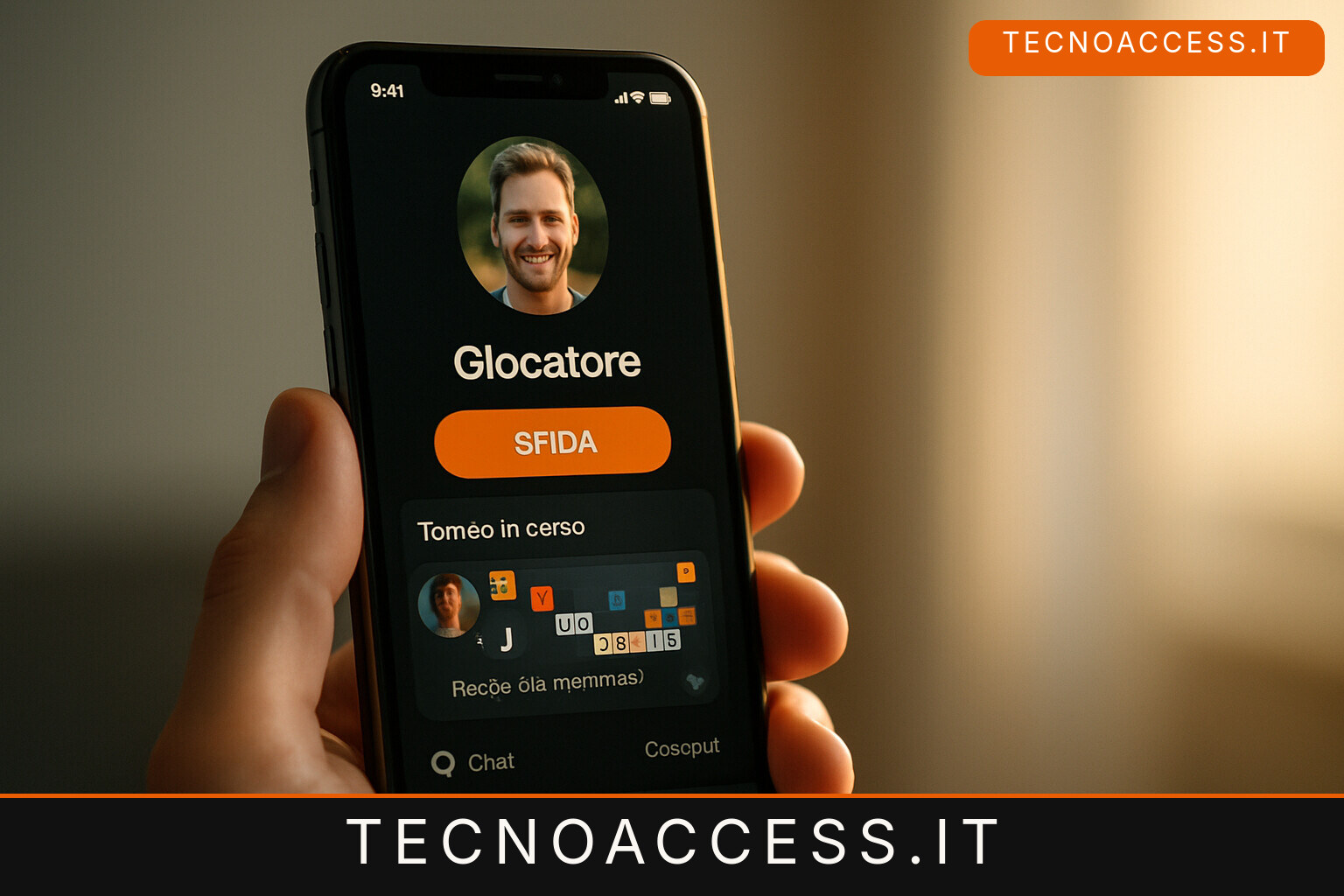Illustrazione editoriale a tema: Tecnoaccess 1.4.7: la sfida parte dal profilo del giocatore e la telefonata non azzera più il turno di torneo