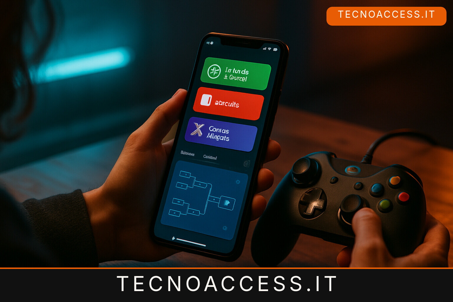 Illustrazione editoriale a tema: Tecnoaccess 1.5.1: si sceglie a quale gioco sfidare, e i tornei passati si riaprono col tabellone