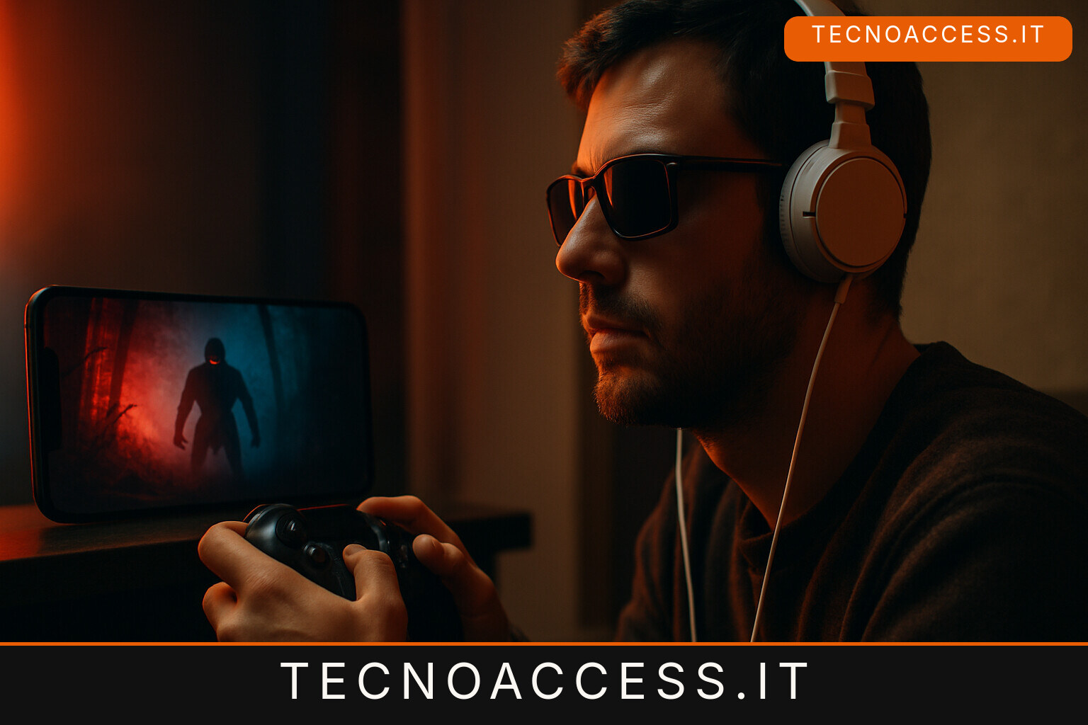 Illustrazione editoriale a tema: The Dark Realm Beyond Sight, l’action RPG che si combatte a orecchio: stessi mostri per chi vede e chi non vede