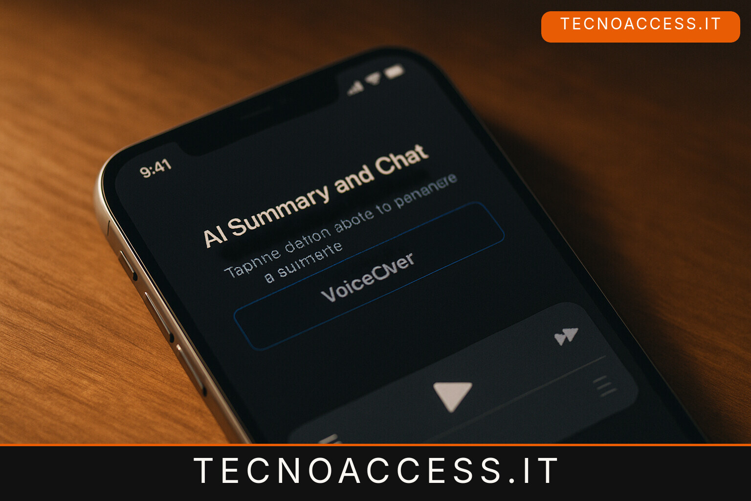 Illustrazione editoriale a tema: Voice Dream Reader porta VoiceOver dentro il riepilogo AI e la chat
