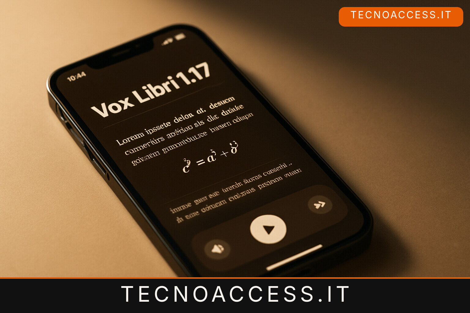 Illustrazione editoriale a tema: Vox Libri 1.17 legge anche LaTeX e FB2: il lettore accessibile per iPhone si aggiorna