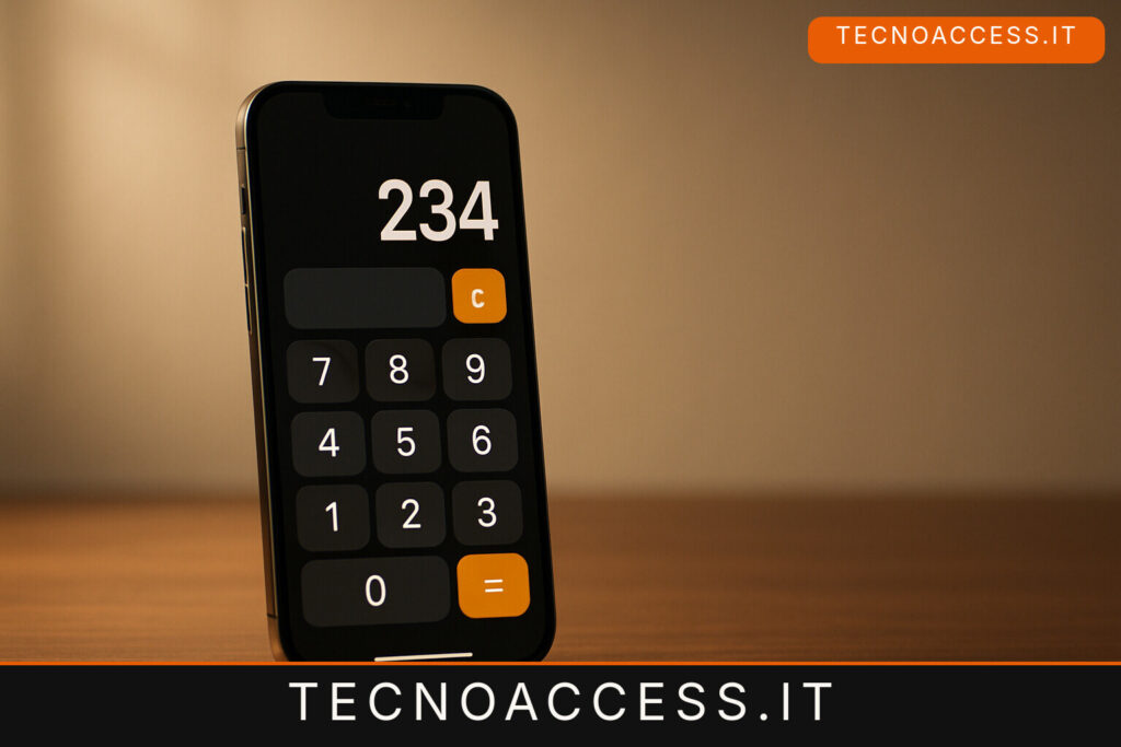 Illustrazione editoriale a tema: XCalc.io, la calcolatrice per iPhone con una modalità per ipovedenti e il supporto a VoiceOver