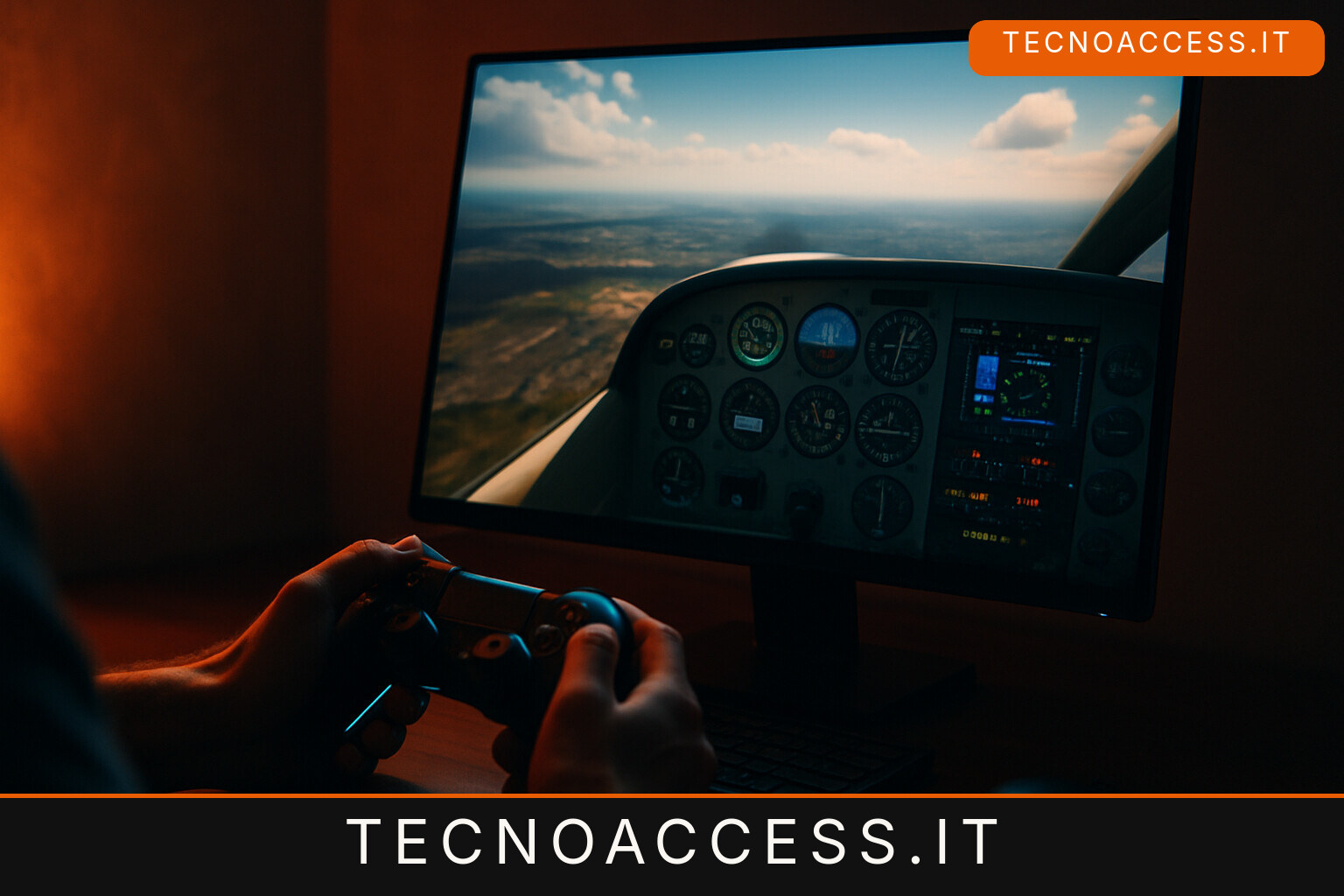 Illustrazione editoriale a tema: AirBorne, il simulatore di volo che si pilota a orecchio: gratuito per Windows e Mac, in beta