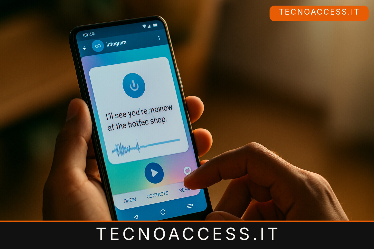 Illustrazione editoriale a tema: BlindGram, il client Telegram per Android che trascrive i messaggi vocali senza Premium