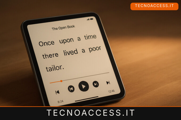 Illustrazione editoriale a tema: Dolphin EasyReader rifà la vista di lettura degli audiolibri, e regola lo spazio fra le parole