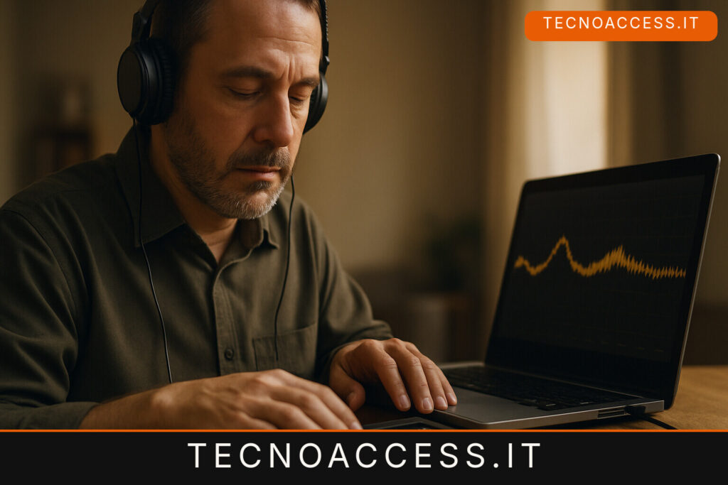 Illustrazione editoriale a tema: Math Sonifier entra nell’Add-on Store di NVDA: le funzioni si ascoltano come un suono che scorre da sinistra a destra