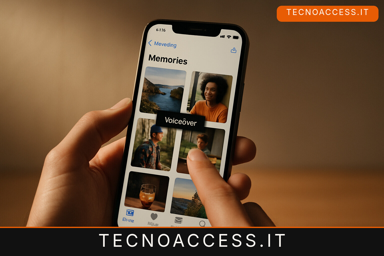 Illustrazione editoriale a tema: Memora 1.1: note e descrizioni delle foto con VoiceOver