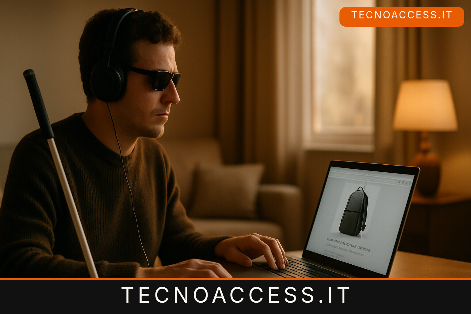 Illustrazione editoriale a tema: OneFindMe: ricerca con VoiceOver e foto descritte dall’AI