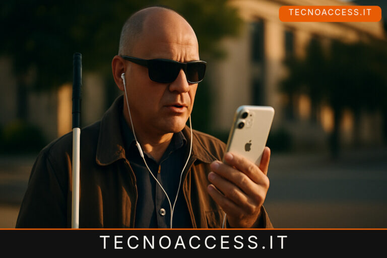 Illustrazione editoriale a tema: RealTime AI Cam descrive le scene offline su iPhone
